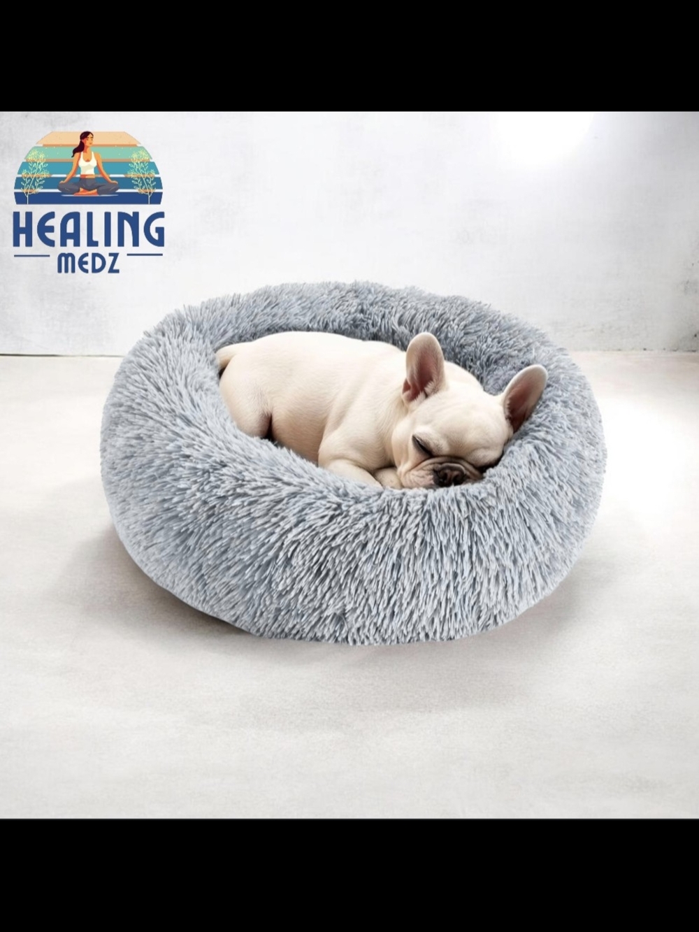 Dog & Cat Bed for Indoor Cats, 20in Calming Donut Bed for Puppy and Kitten 